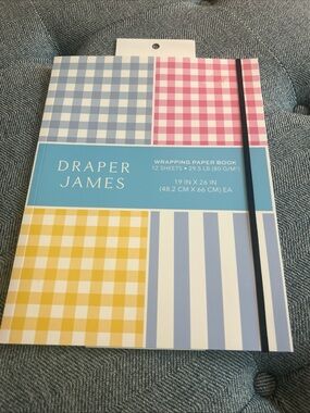 Draper James Wrapping Paper Book  19" X 26" - 12 Sheets- Gingham & Stripe- New